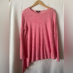 AGB Woman’s Asymmetrical  Large Long Sleeve Pink Top